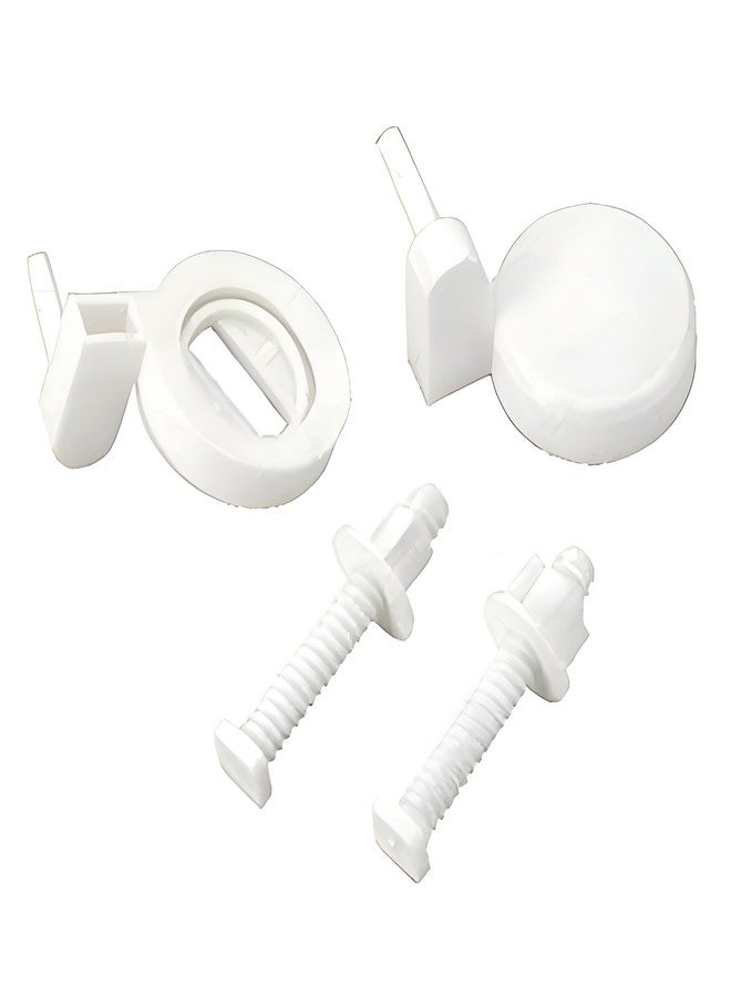 New Ware® Plastic Toilet Seat Cover Hind. Type Round Hinges Clamp (Color :White, Pair 1) - Image 1